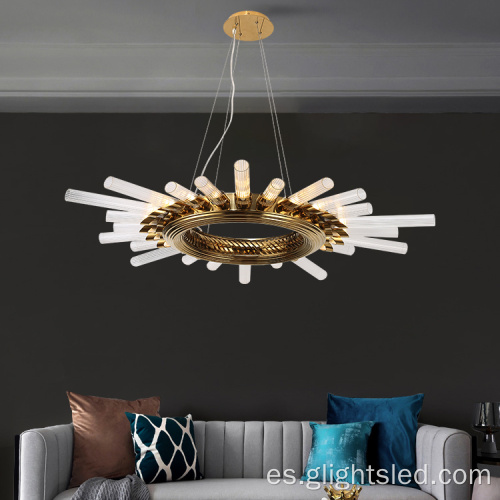 Lámpara colgante de araña de cristal de sala de estar moderna